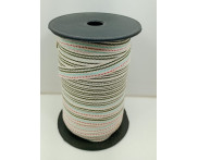 Cadarço 10 mm FL - Fundo Cru / Verde / Vermelho  - 50 metros